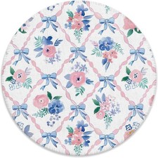Coquette Preppy Bow Floral Mouse Pad for Desk, Pink Blue Ribbon Bow picture