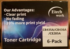 Etech Work Laser Printer Toner Cartridge CB435a/CB436a/CE285a 6 Pack NEW LOT picture