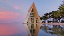 Landscape sunset sea water building architecture modern Custom Gaming Mat Desk picture
