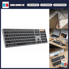 Backlit Wireless Keyboard for Mac - Aluminum, Space Gray, Rechargeable, Slim Des picture