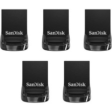 SANDISK Ultra Fit 128GB USB 3.2 Gen 1 Flash Drive Black Up to 400MB/s - 5 Pack picture