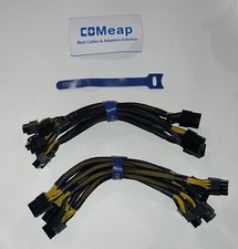 COMeap 6 Pack PCIE 8 Pin Female to Dual 8 Pin Male Sleeved Splitter GPU Power pc picture