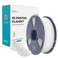 SUNLU 90A TPU White 3D Printer Filament 1.75mm TPU 1KG Flexible TPU 90A Softer picture