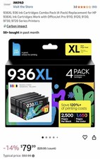 4pk for HP 936XL High Yield Ink Cartridges 9122e Pro 9125e 9120e Sealed picture
