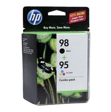 2 Genuine Factory Sealed HP 98 Black & 95 Color Inkjets (1 of ea)  2021 picture