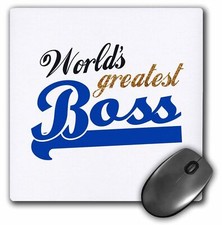 3dRose Worlds Greatest Boss - Best work boss ever - blue and gold text on white picture