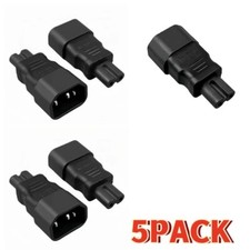 【5PACK】IEC 320 C14 Socket to C7 Plug AC Power Converter Connectors Adapter picture