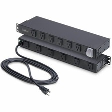 StarTech 12-Outlet Rackmount PDU, 1U Server Strip, Wide-Spaced Right-Angle Ports picture