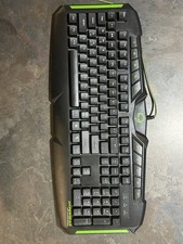 HyperGear Pro Gaming Series Wired USB Gaming Keyboard Black Green Tested picture