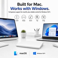 Polarmeta Wireless Trackpad For Mac & Windows With 2.4G USB, 7.5” Glass Touchpad picture