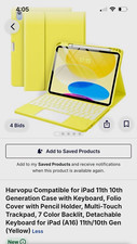 Harvopu iPad 11th/10th Gen 11in Keyboard Folio Backlit Trackpad Yellow picture