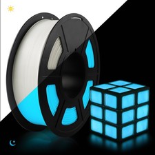 TECBEARS Glow in The Dark PLA Filament 1.75mm White to Glow Blue 3D Printer 1KG picture