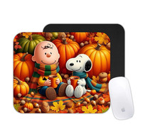 Autumn Cartoon Friends Mouse Pad | Falling Leaves Desk Mat | Cute Fall Desk Gift picture