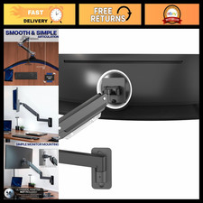 Adjustable Black Monitor Arm Wall Mount for 49