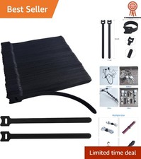 Durable 200 PCS 8 Inch Black Reusable Cord Straps - Versatile Management Ties picture