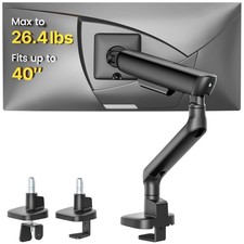 monTEK Single Monitor Arm, Mechanical Spring Arm for 17-40