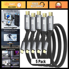 5 Pack 6Ft USB-C to HDMI Cable 4K@60Hz High-Speed Braided Cord for iPhone, MacBo picture