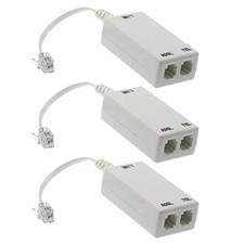 3x ADSL ADSL2 DSL Modem Telephone Phone Fax In-Line Splitter Filter Network RJ11 picture