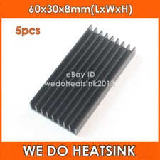 WE DO HEATSINK 5pcs Black Anodized 60x30x8mm Aluminum Heat Sink Radiator Cooler picture