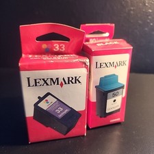 Lexmark 50 Black 33 Color Ink Cartridges Expired Dated 2003 Vintage Jetprinter picture