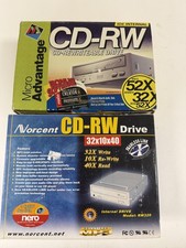 Vintage Lot 2 IDE CD-RW Drives Micro Advantage 52x32x52, Norcent RW320 32x10x40 picture