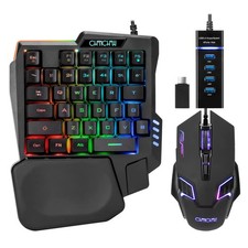 One Handed Half Keyboard Mouse USB Spilitter Type-C Adapter Gaming Combo with... picture
