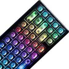 OHY XVX Black Shine Through Keycaps for Mechanical Keyboards - 136 Keys Black... picture