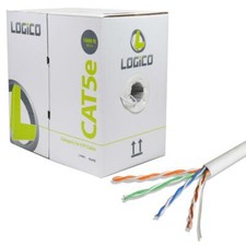 CAT5E UTP 1000ft RJ45 CCA 24 AWG Solid Bulk Ethernet LAN Network Cable - White picture
