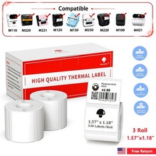 3 Rolls Phomemo M110 Labels 40×30mm Self-Adhesive Label for M110/M100 Printer picture