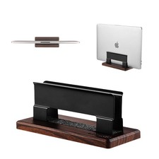 Silver Carbon Steel ToolFree Vertical Laptop Stand Desk Holder Organizer picture