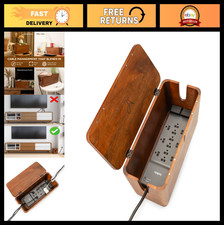 Extra Large Rustic Cable Management Box - Natural Wood Organizer for Cords & Wir picture