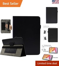 Universal 10-11 Inch Tablet Case - Stylish Black Faux Leather with Card Slots picture