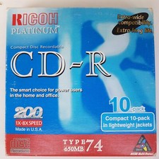 Ricoh CD-R Type 74 650MB 1X-8X Speed 10-Pack 026649703102  3070310 3070310 picture