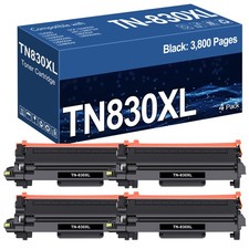 1-4PK TN830 TN830XL High Yield Black Toner Cartridge for Brother DCP-L2640DW picture