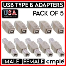 5 Pack USB Printer Adapter Coupler Type B Scanner USB Gender Changer Connector picture