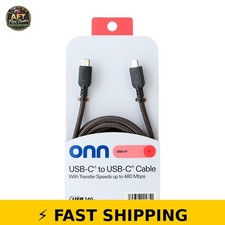 onn 6-Foot USB-C to USB-C Cable - Fast Charging, Black picture