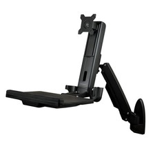 StarTech WALLSTS1 Wall Mounted Sit Stand Desk - Black picture