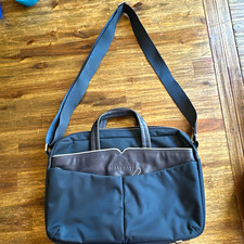 Maserati  Laptop Messenger Shoulder Bag Blue cloth/leather. Never used picture