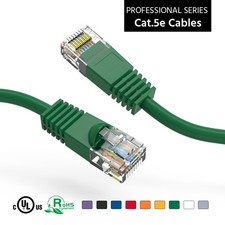 5 Pack of 200Ft CAT5E UTP Ethernet Network Booted Cable 125-200 Feet Green picture