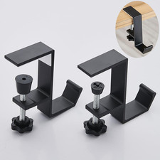 2Pcs Clamp-On under Desk Headphone Holder Students' Desk Hook Women'S Bag Hook picture