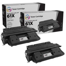LD Replacement Replacement 2pk C8061X HY for HP 61X Black 4100mf 4100dtn 4100n picture