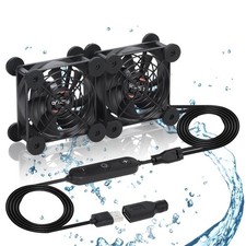 Dual 80mm Cooling Fan - 10-Speed USB 5V/DC 12V Power, IPX5 Waterproof for Tab... picture