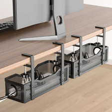 2 Pack under Desk Cable Management Box Black,  26.8
