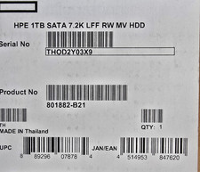 801882-B21 - HPE 1TB 7.2K SATA III 3.5 LFF ENTERPRISE MDL 6G HARD DRIVE HDD picture