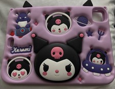 Sanrio Kuromi Cute Soft Silicone Kickstand Case For IPad Air 11-10.9”-2024 picture