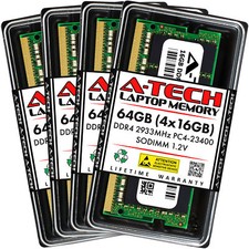 A-Tech 64GB 4x 16GB PC4-23400 Laptop SODIMM DDR4 2933 Non-ECC 260-pin Memory RAM picture