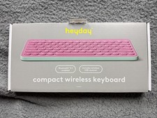 heyday Compact Wireless Keyboard Bluetooth 5.1 USB Receiver - Candy Pink picture