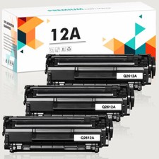 3 PACK Q2612A Toner Cartridge For HP 12A LaserJet 1012 1010 1018 1020 3030 3020 picture