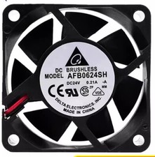 Delta AFB0624SH 6025 24V 0.21A 6CM 2-Wire Dual Ball Cooling Fan picture
