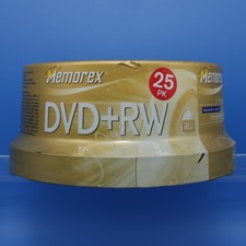 Memorex DVD+RW 25 Pack Rewritable Discs 4.7GB 4X Speed New Sealed Spindle picture